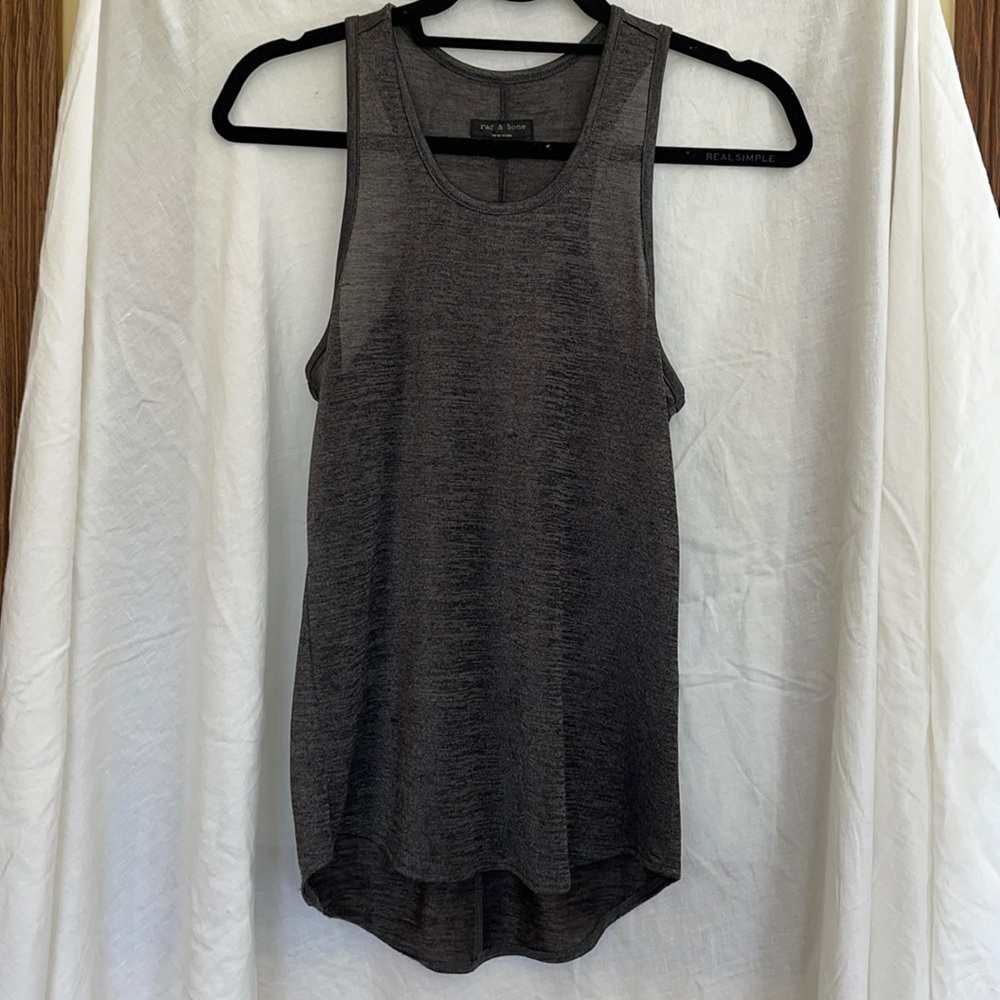 Metallic silver rag and bone racer back blouse